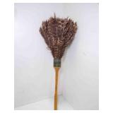OLD Vintage Turkey Feather Duster Wood Handle 24"