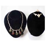 1975 Sarah Coventry Ember Tears Necklace Teardrop