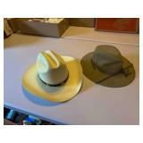 2-hats; Stetson straw hat, 7 1/2,