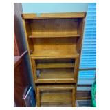 oak book case, 9' x 24' 54', door hangers