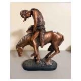 Native statue, made in China, maybe bronze