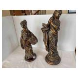 Bronze Arteriors Statue 'Maiden hold fruit basket'