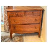 antique oak wash stand bottom, 4-drawers