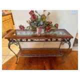 wood hall/entry table w/metal frame