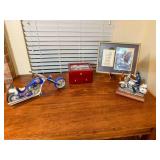 Box of police items, jewelry box, etc.