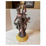 Art Nouveau-style Bronze, Lay Sculpture, 21' tall