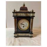 French mantle clock, key wind, 12' tall, w/key
