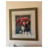 Antique style floral  print in ornate 37½' x 33½'