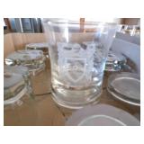 Box of clear whisky glasses (14) total