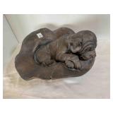 Dog on bed statue (light weight)