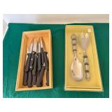 box of knives, pizza cutter, plates/bowls, etc