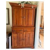 nice walnut entertainment cabinet, 84½' tall