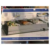 Triple Buffet Server/Warming tray new in box