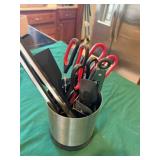bacon press, jar opener, utensils