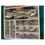 tray of flatware items