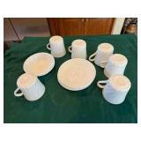 Corelle dishes, 6-saucers, 6- coffee mugs, 2-bowls