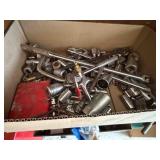 Box of misc. sockets, extensions, etc