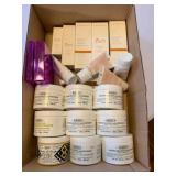 Box of ladies creams, lotions, etc.