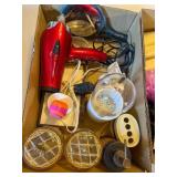 blow dryer, sink caddy, mirror, etc