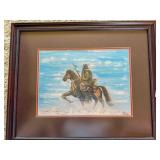 Jerome Bushyhead Art, native on horseback