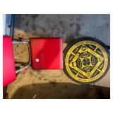 Dart board and stadium seat