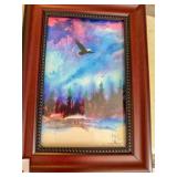 2-Native American art framed, 7½' x10½'