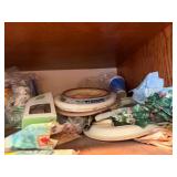 cabinet full of party cups, bowls, 2-new boxes