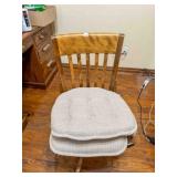 Walnut office chair w/cushions