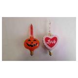 2 Vintage Holiday Themed Novelty Bubble Lights