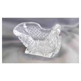 24% Lead Clear Diamond-Cut Crystal Holiday Sleigh