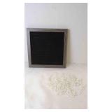 Hanging Faux Wood Letter Board with White Letters