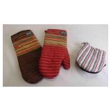 2 Bobby Flay Stripe & Mini Stripe Oven Mitts