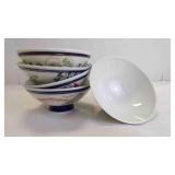 5 Vintage Japanese Porcelain Rice or Sauce Bowls