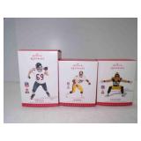 3 2015 Hallmark Keepsake NFL Ornaments - Clay