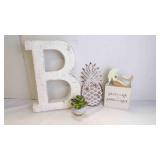 5 Wooden & Metal 'Beach Themed' Wall Dï¿½cor w/