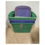3 73-Quart Storage Bins w/Lids Heavily USED