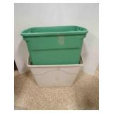2 Plastic Storage Bins NO LIDS