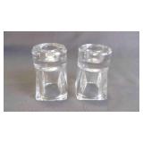 2 Heavy Glass Votive or Candlestick Holder
