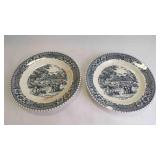 2 Vintage 'The Harvest' Ironstone Butter Plates