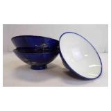3 Vintage Japanese Porcelain Rice or Soup Bowls