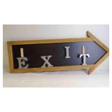 35' x 10ï¿½' Rustic Wooden Directional EXIT Sign