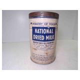 WWII Rationing Era National Dried Milk Tin British