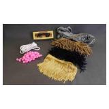 Bundle of Crafting Supplies, Ribbon, Yarn &