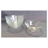 5 Classic Round Flared Top Clear Glass Bowls