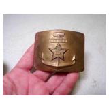 Vintage Brass Belt Buckle Anchor Star Emblem of