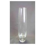 Modern Clear Glass Bullet Vase w/Heavy Thick Base