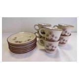 12 Vintage Noritake Stoneware Mug & Plate Set