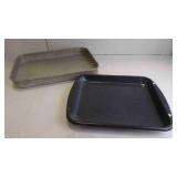 2 Vintage Roasting Pans - 18'x12' & 16'x12'