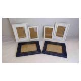 6 Wooden Photo Frames w/Protective Glass Front