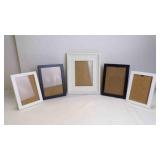 5 Wooden Photo Frames w/ Glass Front